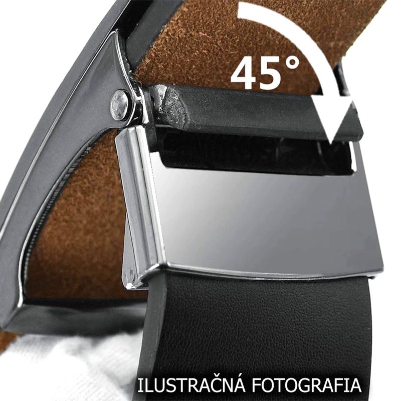 Luxusný kožený opasok s brzdou, šírka 3.5cm – GENTEEL, bordová