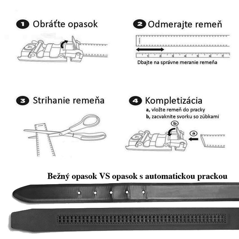 Kožený opasok s automatickou prackou PEARL STANDARD, tmavo hnedá