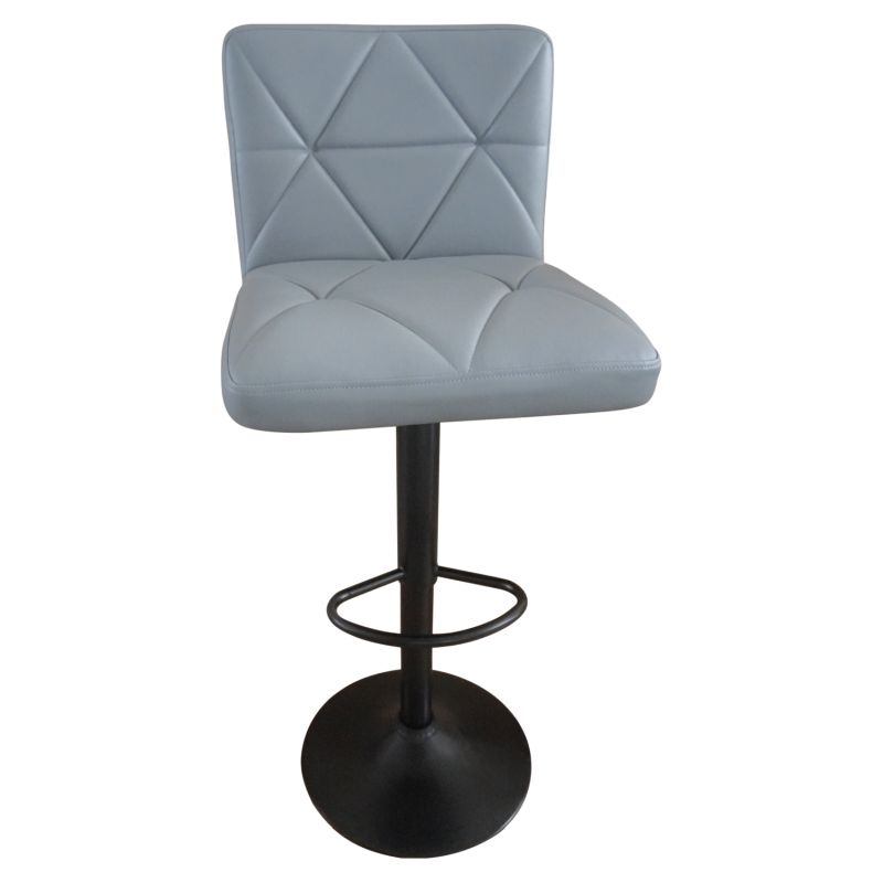 Elegantná barová stolička, ekokoža sivá-čierny kov