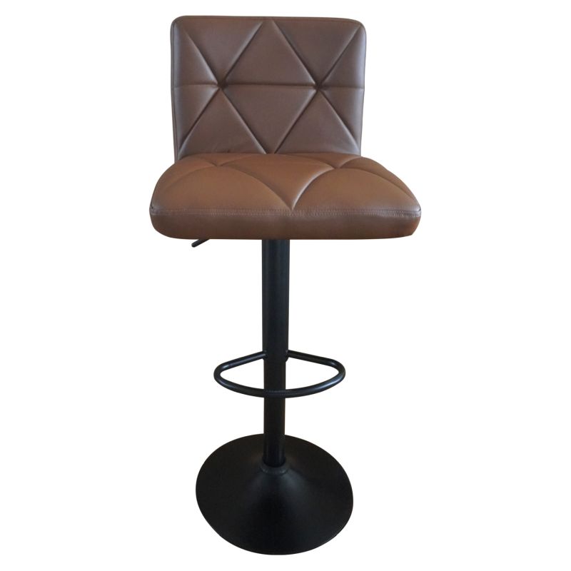 Elegantná barová stolička, ekokoža hnedá-čierny kov