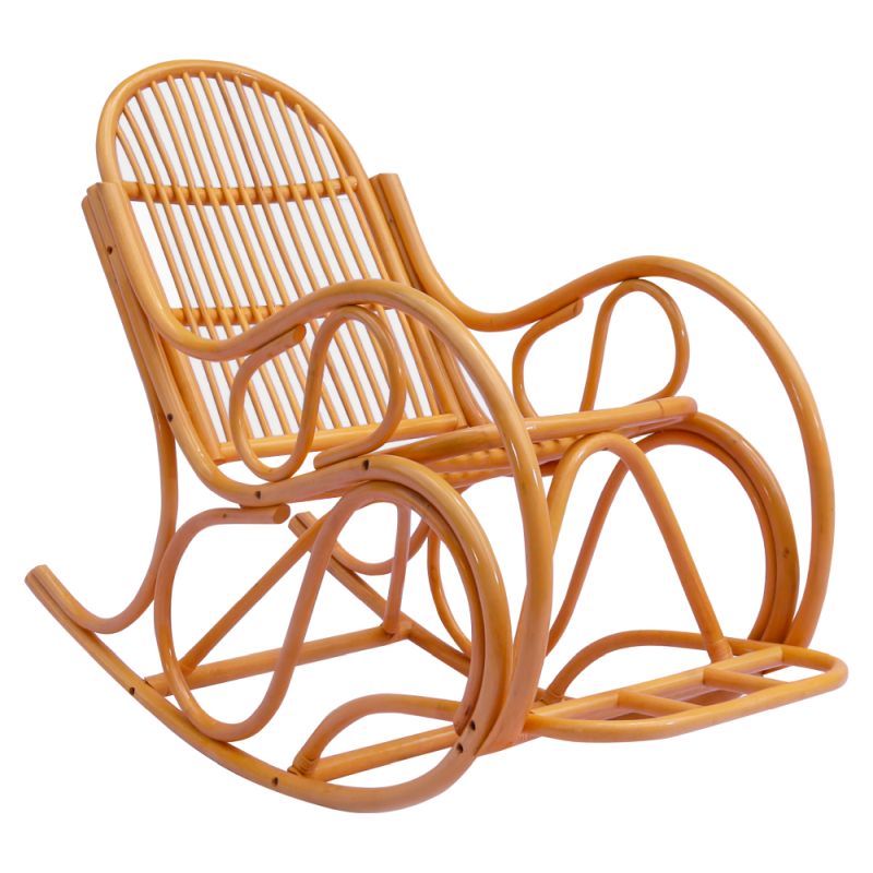 Hojdacie kreslo z prírodného ratanu, medová-béžová