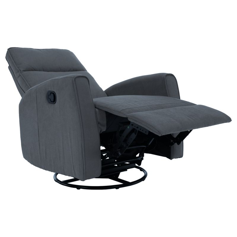 Relaxačné otočné kreslo s výklopnou podnožou, sivé