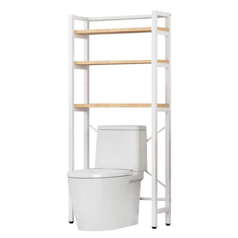 Regál nad WC, dub natural-biela