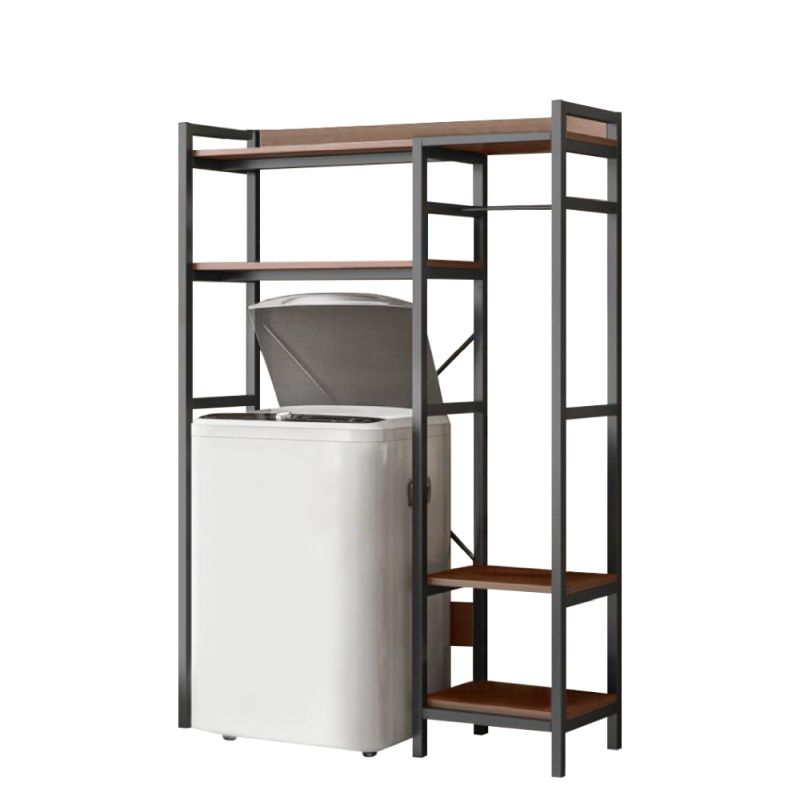 Praktický regál nad práčku, dub tmavý-čierna