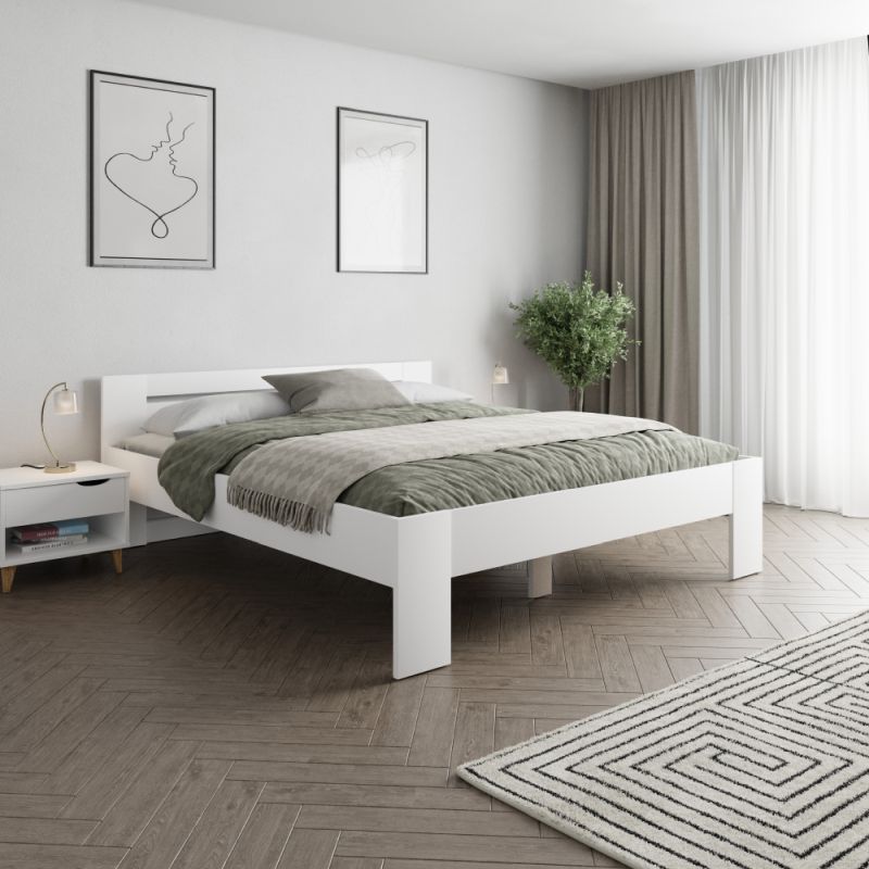 Posteľ z laminovanej DTD, 180x200, biela