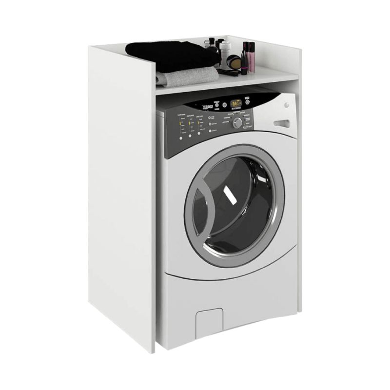 Praktická nízka skrinka na práčku, biela