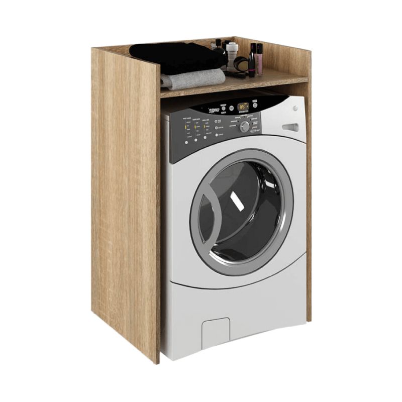 Praktická nízka skrinka na práčku, dub sonoma