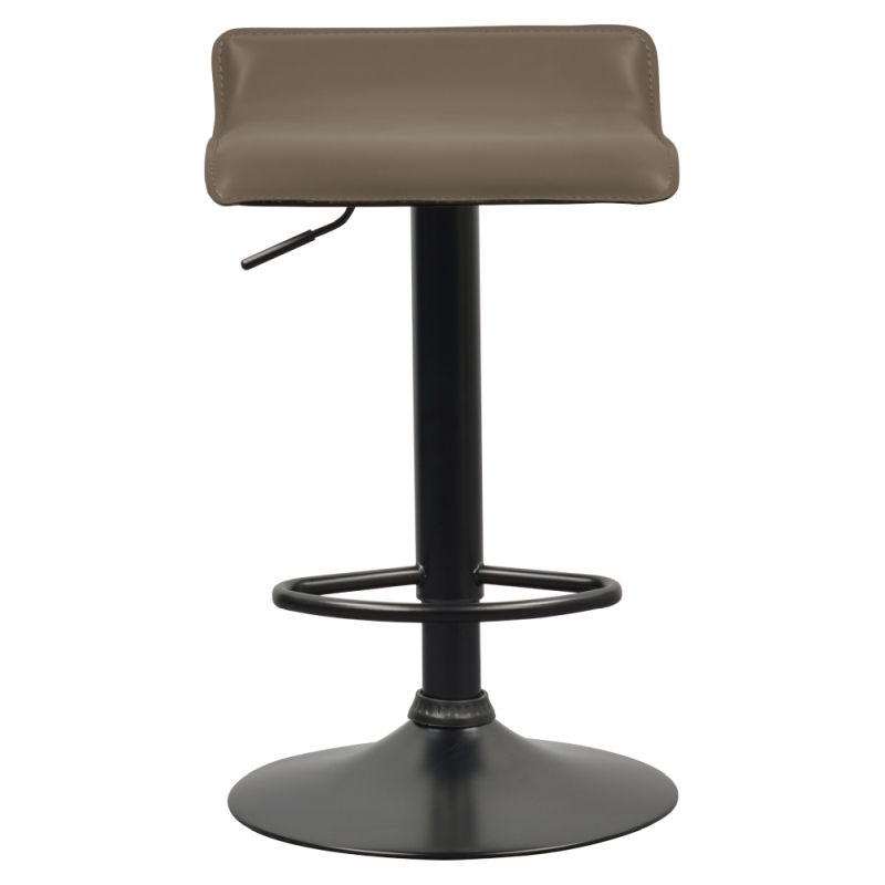 Dizajnová barová stolička so sedadlom v sivohnedej Taupe ekokoži