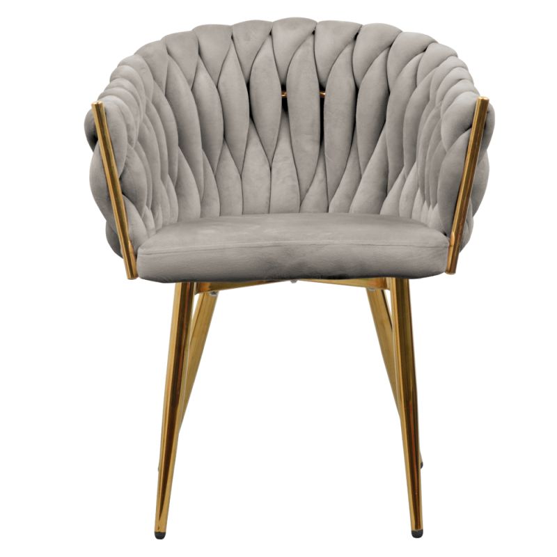 Jedálenské kreslo s elegantným dizajnom, sivohnedá Taupe Velvet látka