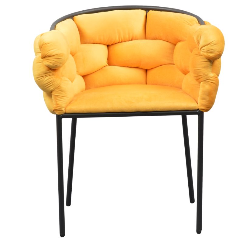 Elegantné jedálenské kreslo s elegantným dizajnom, žltá Velvet látka