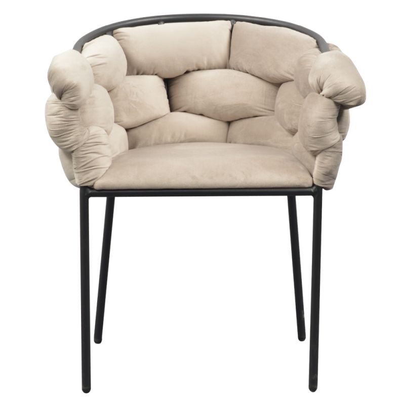 Elegantné jedálenské kreslo s elegantným dizajnom, sivohnedá Taupe Velvet látka