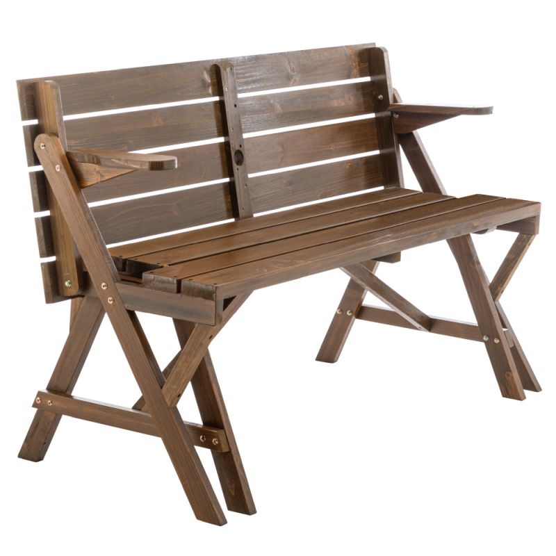 Záhradný stôl-lavička 2v1, hnedý