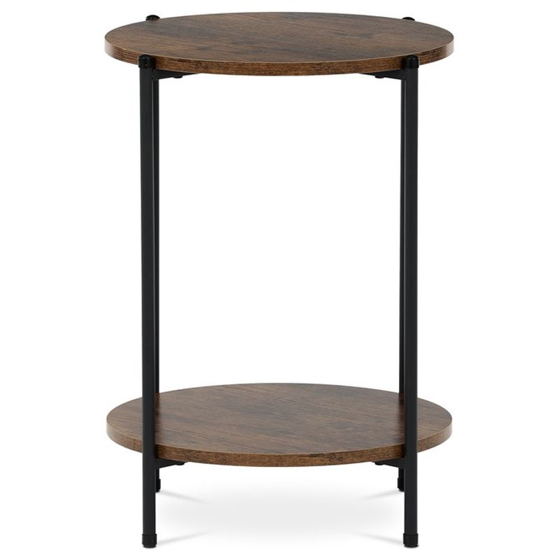 Príručný stolík z MDF dekor staré drevo, kov čierny lak