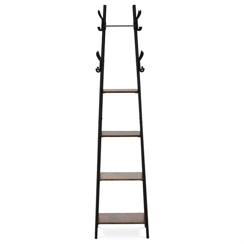 Vešiak so 4 policami z MDF, dekor staré drevo