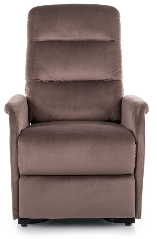 Elektrické polohovateľné relaxačné kreslo s výklopom, cappuccino bluvel 38