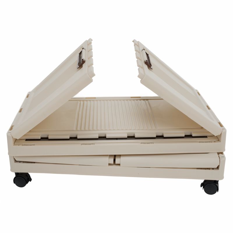 Praktická plastová skladacia skrinka, biela-hnedá TYP 1