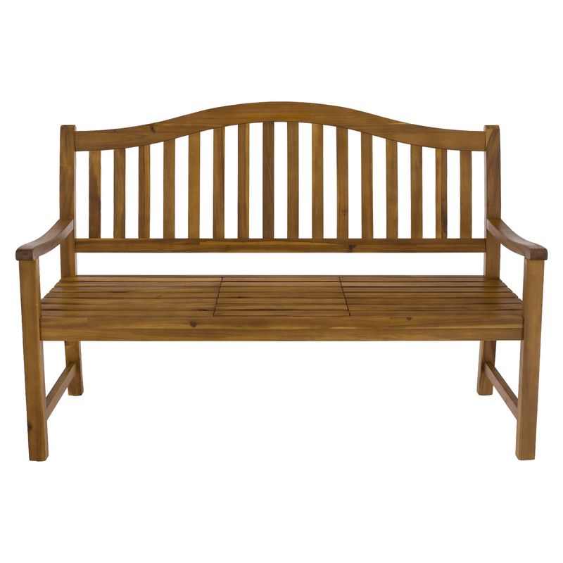 Záhradná lavička s výsuvným stolíkom, akáciové drevo