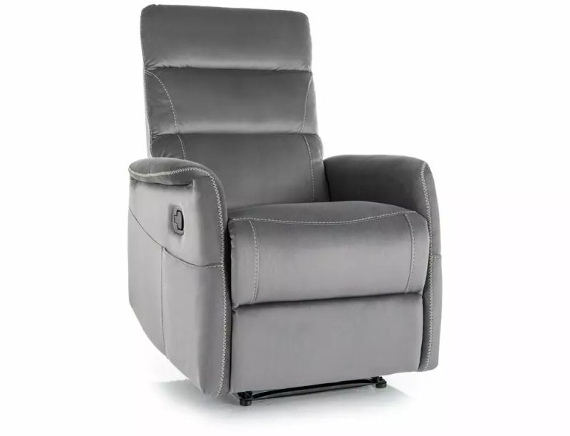 Relaxačné masážne polohovacie kreslo, sivá bluvel 14