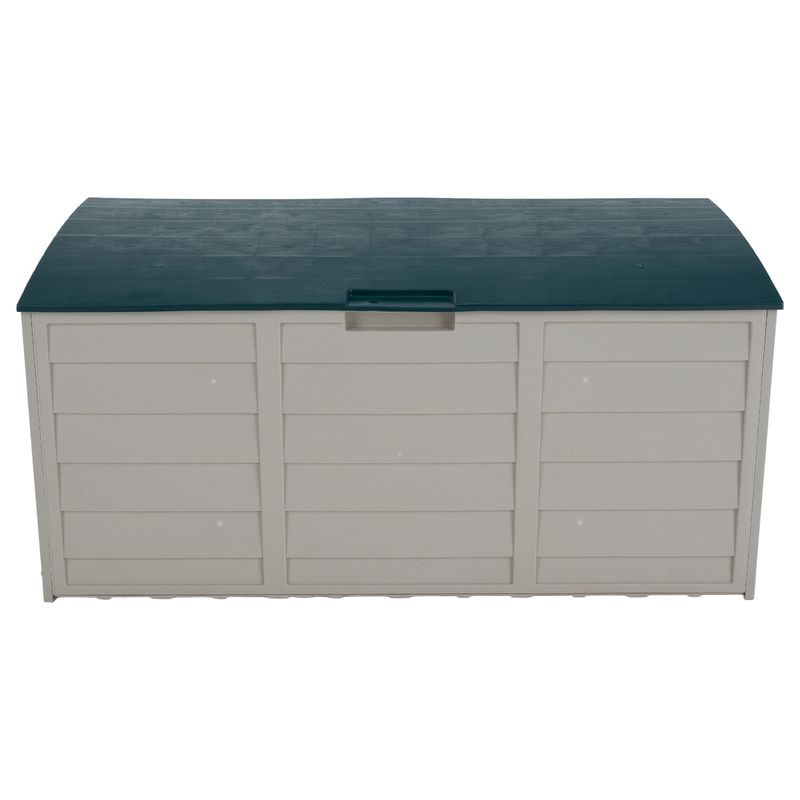 Záhradný úložný box z plastu, sivá-zelená