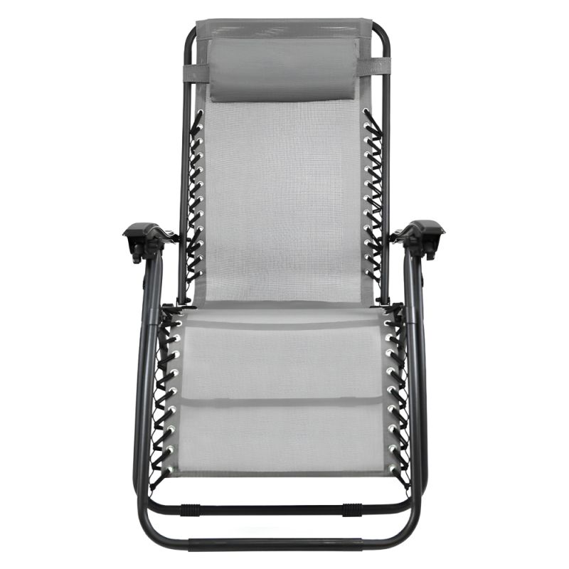 Záhradné polohovacie kreslo v svetlosivej farbe