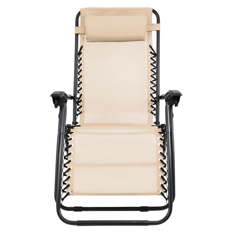 Záhradné polohovacie kreslo v béžovej farbe