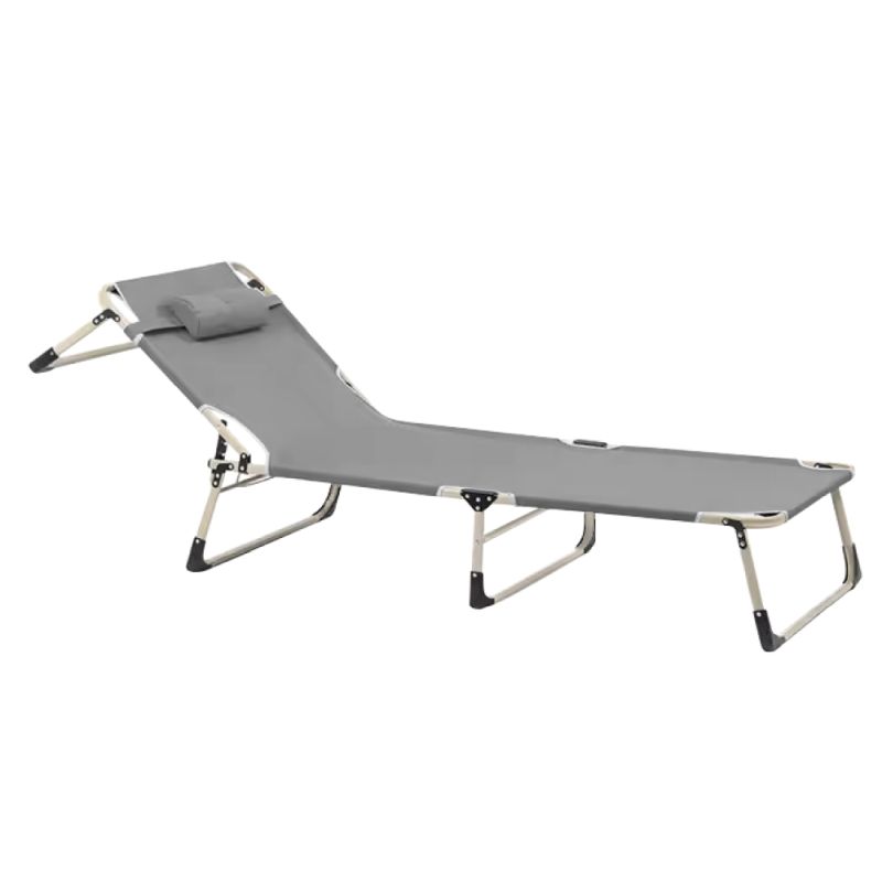 Záhradné lehátko, sivá-béžová