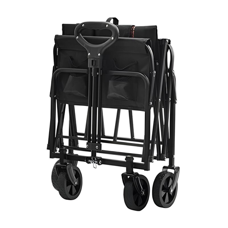 Záhradný vozík, skladací, čierny