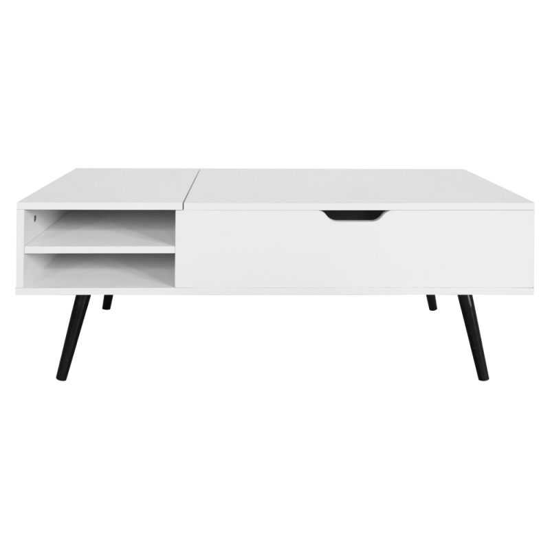 Konferenčný stolík s výsuvnou hornou plochou, biely