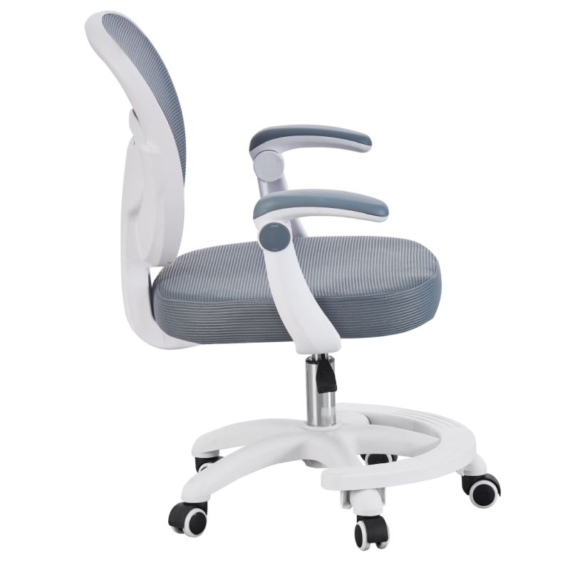 Štýlová otočná stolička, sivá-biela