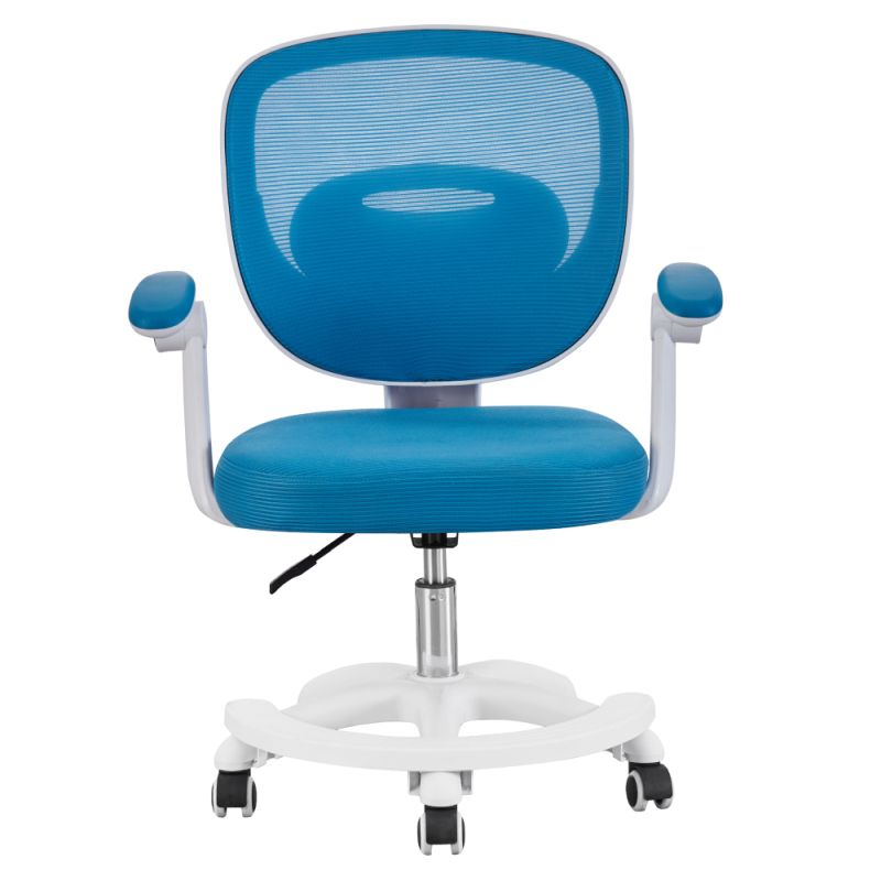 Štýlová otočná stolička, modrá-biela