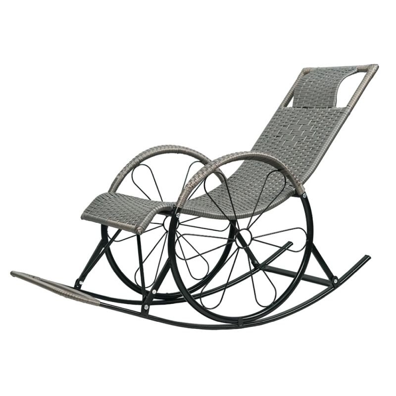 Hojdacie kreslo, ratan-kov, sivá