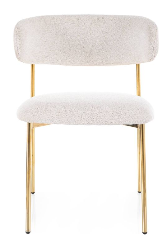 Štýlová jedálenská stolička, zlatá-svetlobéžová 22