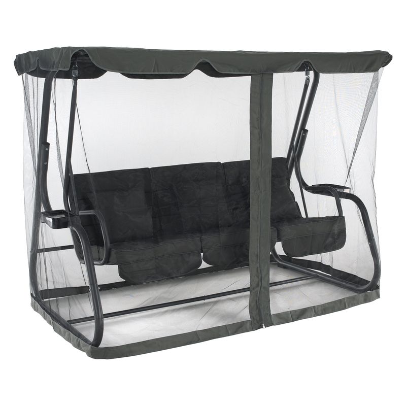 Moderná záhradná hojdačka, tmavosivá