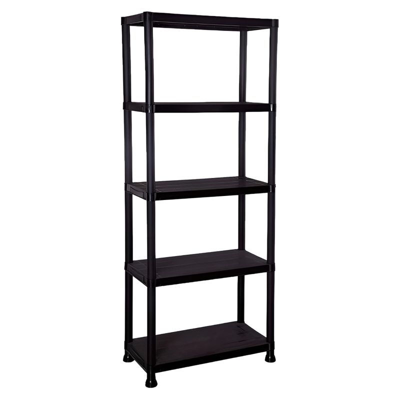 Viacúčelový regál z odolného čierneho plastu