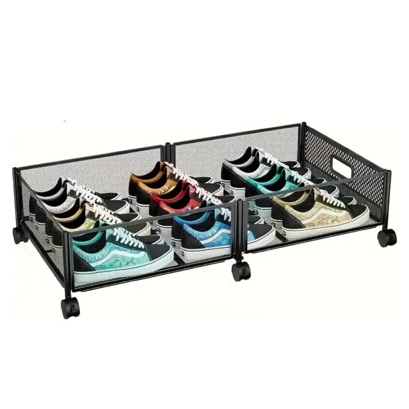 Organizér pod posteľ s kolieskami čierny, 60x40