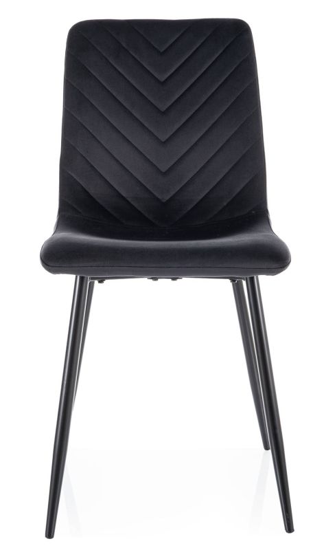 Luxusná jedálenská stolička s prešívaním, čierna-čierna bluvel 19