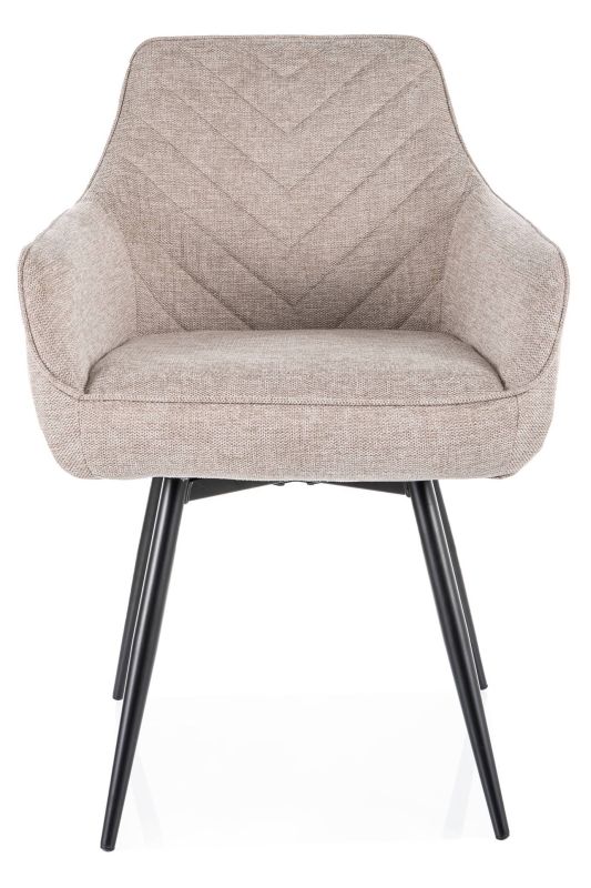 Jedálenská stolička s prešívaným operadlom, čierna-svetlobéžová 31