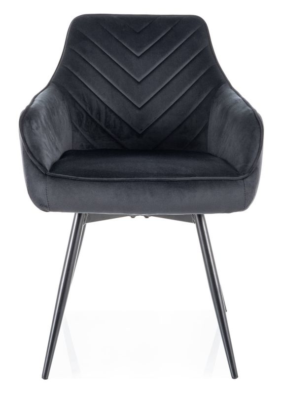 Jedálenská stolička s prešívaným operadlom, čierna-čierna bluvel 19