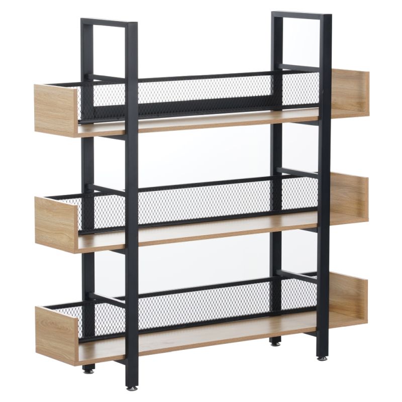 3-policový regál, dub-čierna