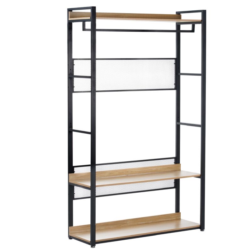 Štýlový regál s policami TYP2, dub-čierna