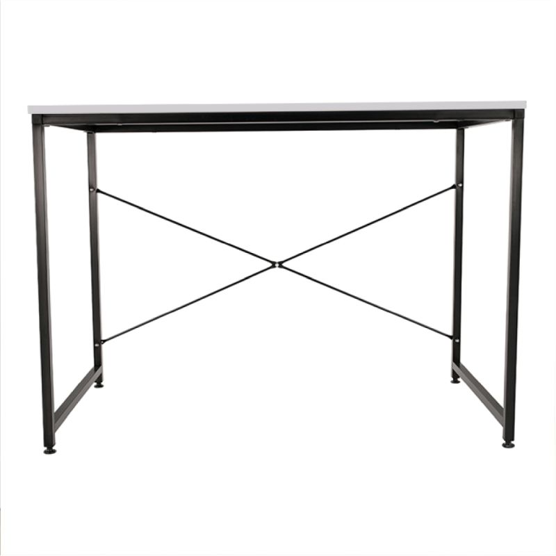 Písací stôl s kovovou konštrukciou, biela/čierna, 120x60 cm