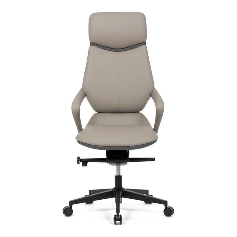 Sivé kancelárske kreslo z kvalitnej ekokože