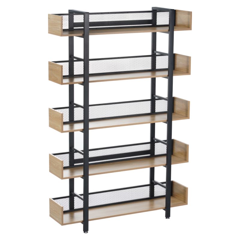 5-policový regál, dub-čierna