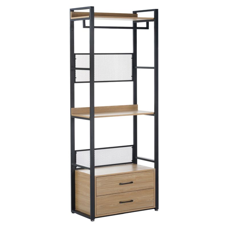 Štýlový regál so zásuvkami TYP1, dub-čierna