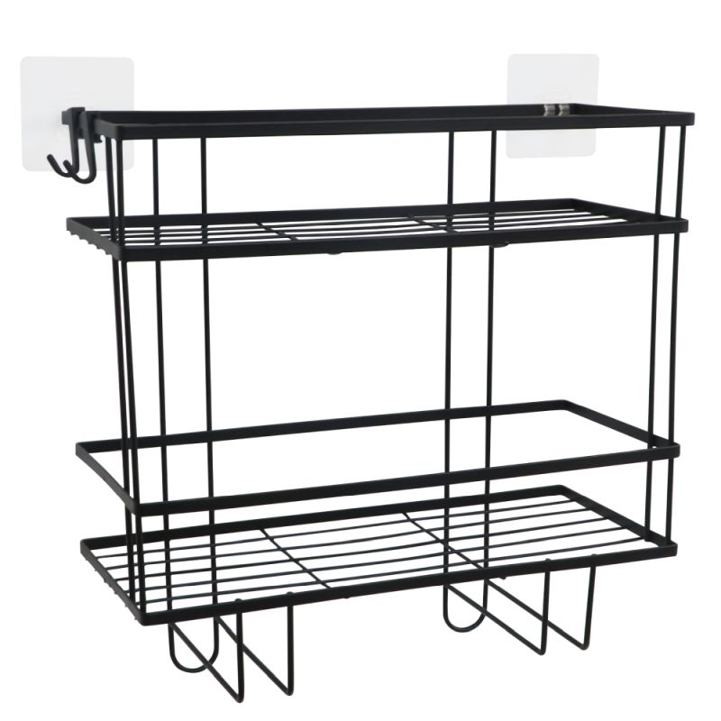 Organizér do kúpelne, čierny kov