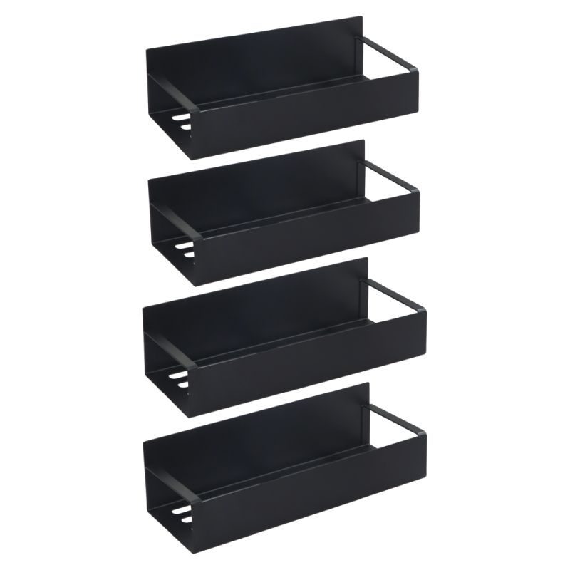 Praktické magnetické poličky, 4 ks, čierne