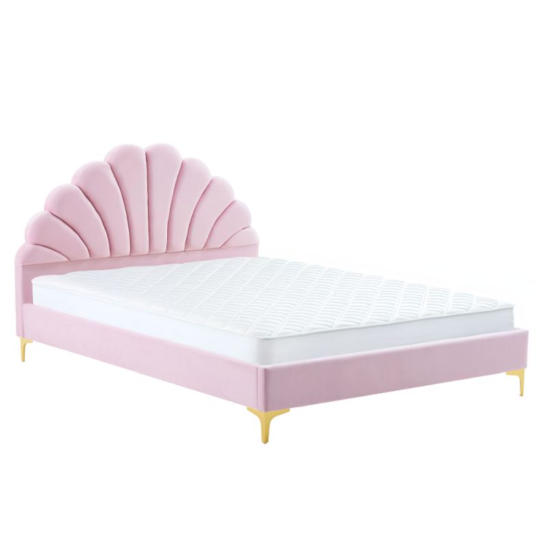 Štýlová posteľ 140x200, ružová Velvet látka