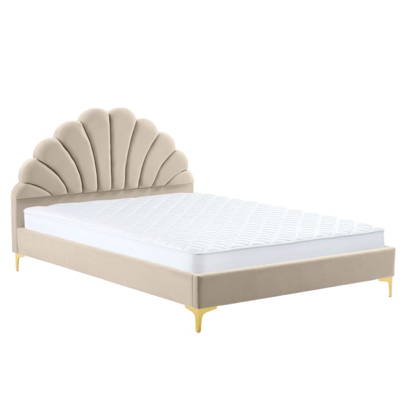 Štýlová posteľ 160x200, béžová Velvet látka