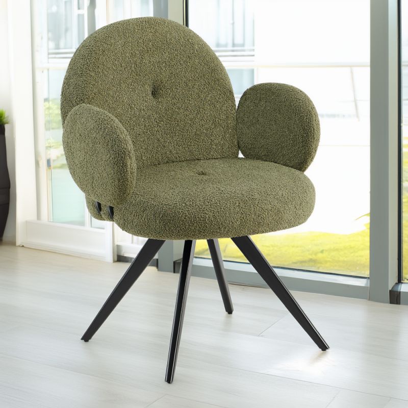 Štýlová otočná stolička, zelená-čierna