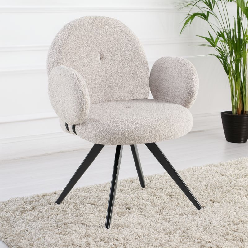 Štýlová otočná stolička, svetlosivá-čierna